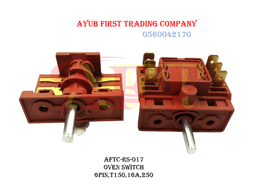 AFTC-RS-017 OVEN SWITCH 6PIN,T150,16A,250 Heavy-Duty Mechanical Rotary Selector Switch: AFTC-RS-017 - Image 1