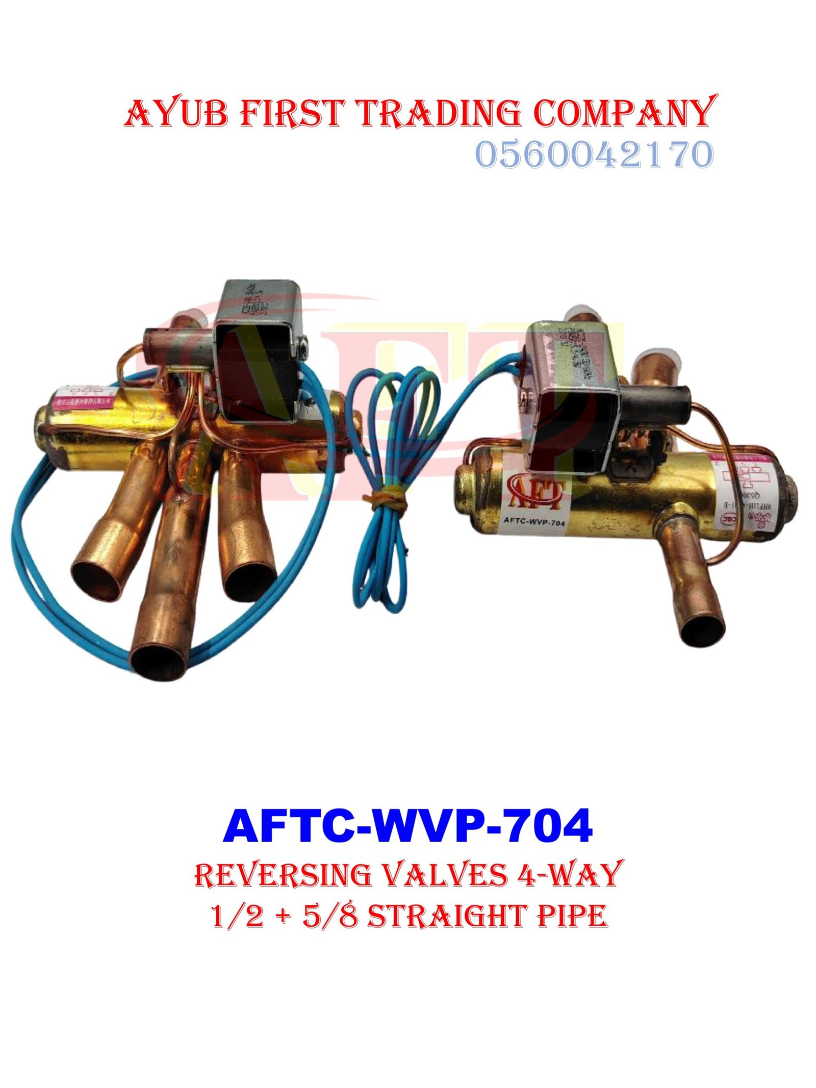 AFTC-WVP-704 REVERSING VALVES 4-WAY 1/2 + 5/8 STRAIGHT PIPE SET: AFTC-WVP-704 - Image 1